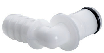 44700 - Stecker Acetal mit Winkel-Schlauchtülle 9,5 mm ohne Absperrung, NSF (APC23006 NSF)