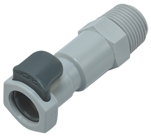 EFCD10612 - Kupplung PP mit konischem AG 3/8" NPT mit Absperrung