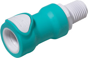 NS4D1000406 - Kupplung ABS mit konischem AG 1/4" NPT mit Absperrung, Non-Spill