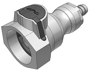 99000 - UDC Kupplung PP mit Schlauchtülle 9,5 mm mit Absperrung, Silicon O-Ring