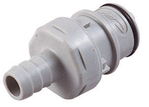 62700 - Stecker PP mit Schlauchtülle 9,5 mm mit Absperrung, NSF (HFCD22612 NSF)