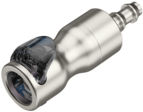 LQ4SD17004L - Kupplung Edelstahl mit Locking Schlauchtülle 6,4 mm, mit Absperrung, Non-Spill