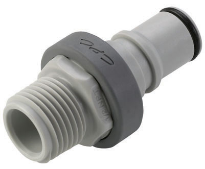 NS6D24008SMZ - Stecker PP mit konischem AG 1/2" NPT mit Absperrung, Non-Spill, Simriz®-Dichtung