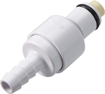 PLCD2200406 - Stecker, ABS mit Schlauchtülle 6,4 mm mit Absperrung