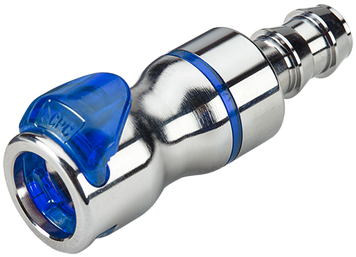 LQ6D17008LBLUV - Kupplung MS-VC mit Locking Schlauchtülle 12,7 mm mit Absperrung, blau, Non-Spill, FKM-Dichtung