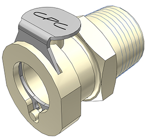 PLC1000612BSPT - Kupplung PP mit konischem AG 3/8" BSPT ohne Absperrung