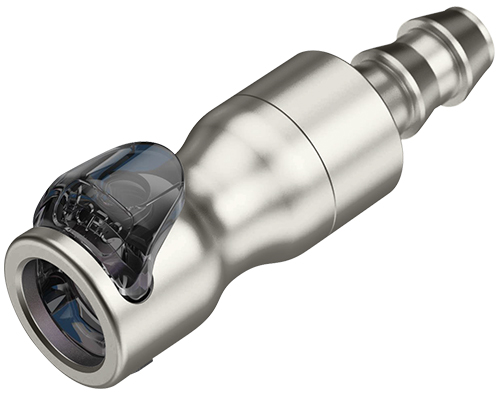 LQ4SD17006L - Kupplung Edelstahl mit Locking Schlauchtülle 9,5 mm, mit Absperrung, Non-Spill