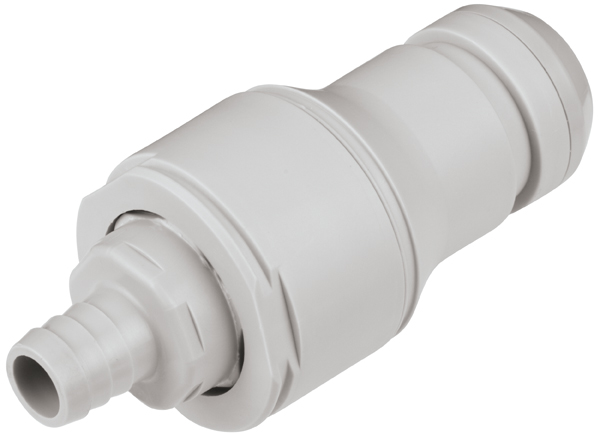 NSHD22008 - Stecker Polypropylen mit Schlauchtülle 12,7 mm mit Absperrung, Non-Spill