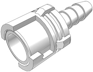 SMFD02EPR - Submini.-Kupplung Acetal mit 3,2 mm Schlauchtülle mit Absperrung, EPDM-Dichtung