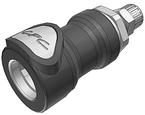 NS4D13004SMZ - Kupplung PP mit Klemmverschraubung 6,4 x 4,3 mm mit Absperrung, Non-Spill Simriz®-Dichtung