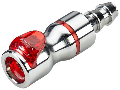 LQ4D17006LREDV - Kupplung MS-VC mit Locking Schlauchtülle 9,5 mm mit Absperrung, rot, Non-Spill, FKM-Dichtung