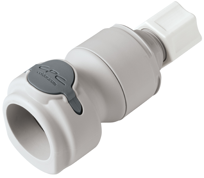 NSHD13008V - Kupplung PP mit Klemmverschraubung 12,7 mm AD mit Absperrung, Non-Spill, FKM-Dichtung