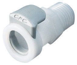 44400 - Kupplung Acetal mit konischem AG 1/4" NPT ohne Absperrung, NSF (APC10004 NSF)