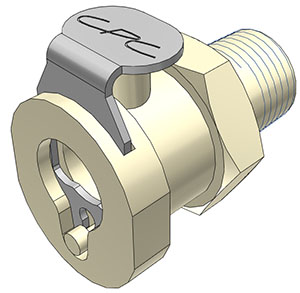 PMCD100212 - Kupplung PP mit konischem AG 1/8" NPT mit Absperrung