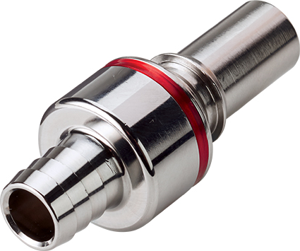 LQ6D22008RED - Stecker MS-VC mit Schlauchtülle 12,7 mm mit Absperrung, rot, Non-Spill