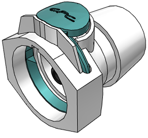 SXFD1701 - Sechsfachverb. Kupplung Acetal mit 1,6 mm Acetal Kuppl. Einsätzen mit Absperrung