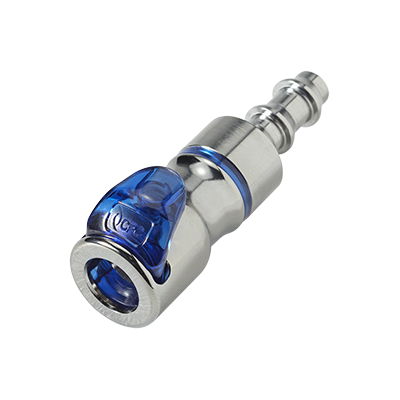 LQ2D1704LBLUV - Kupplung MS-VC mit Locking Schlauchtülle 6,4 mm mit Absperrung, blau, Non-Spill, FKM-Dichtung