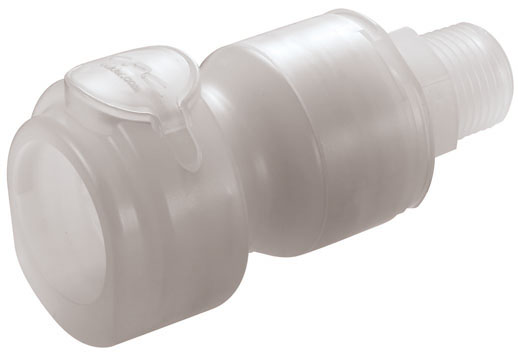 CQGD06100112 - Kupplung PP 3/4" Flare mit Absperrung Non-Spill, High-Purity