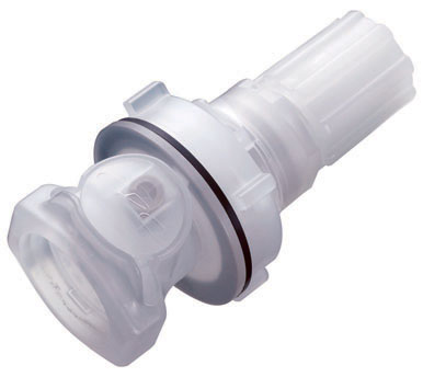 CQHD06110106 - Kupplung PP mit Schottvorrichtung 3/8" Flare mit Absperrung, metallfrei