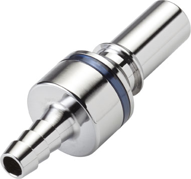 LQ4D22004BLU - Stecker MS-VC mit Schlauchtülle 6,4 mit Absperrung, blau, Non-Spill