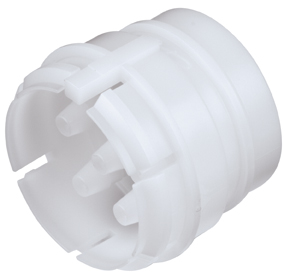 SXFD4202 - Sechsfachverb. Stecker Acetal, Schott mit 3,2 mm Acetal Kuppl. Einsätzen mit Absperrung