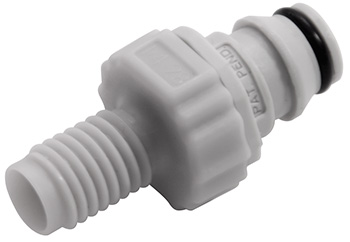 NS1D24042812 - Stecker PP mit 1/4-28 AG mit Absperrung, Non-Spill