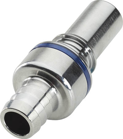 LQ6D22008BLUV - Stecker MS-VC mit Schlauchtülle 12,7 mm mit Absperrung, blau, Non-Spill, FKM-Dichtung