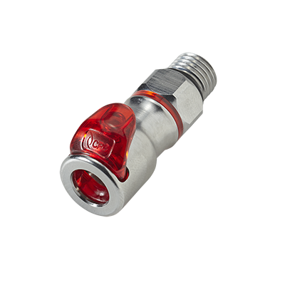 LQ2D3004RED - Kupplung MS-VC mit AG 1/4 SAE-4 mit Absperrung, rot, Non-Spill