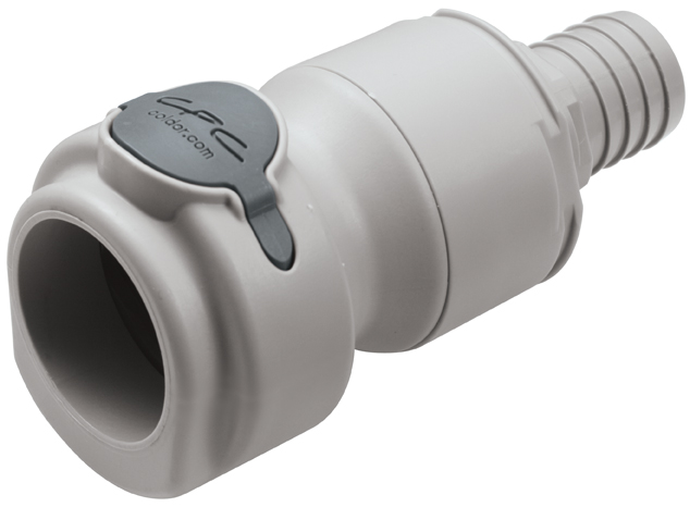 NSHD17012 - Kupplung Polypropylen mit Schlauchtülle 19,0 mm mit Absperrung, Non-Spill