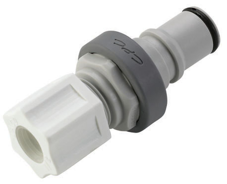 NS6D20008 - Stecker PP mit Klemmverschraubung 12,7 mm AD mit Absperrung, Non-Spill