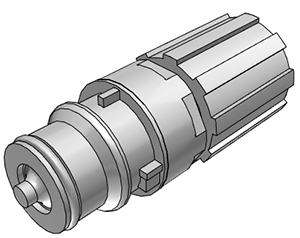 CQHD06200108 - Stecker PP mit 1/2" Flare mit Absperrung metallfrei, High-Purity