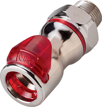 LQ6D10006RED - Kupplung MS-VC mit AG 3/8" NPT mit Absperrung, rot, Non-Spill