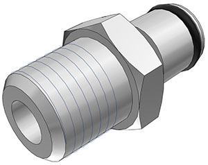 71400 - Stecker MS-VC mit konischem AG 1/4" NPT ohne Absperrung, NSF (LC24004 NSF)
