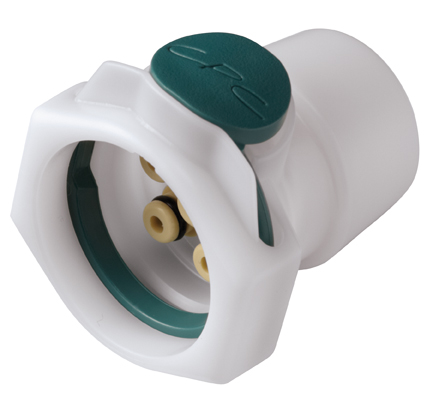 SXM170212 - Sechsfachverb. Kupplung Acetal mit 3,2 mm PP Stecker Einsätzen ohne Absperrung