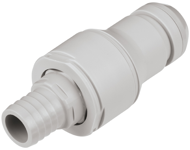 NSHD22012 - Stecker Polypropylen mit Schlauchtülle 19,0 mm mit Absperrung, Non-Spill