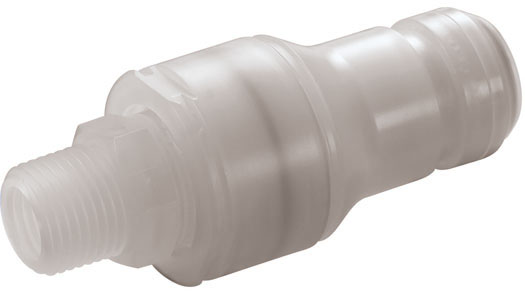 CQGD06200108 - Stecker PP 1/2" Flare mit Absperrung Non-Spill, High-Purity