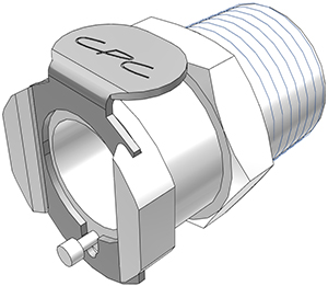 PLC10006 - Kupplung Acetal mit konischem AG 3/8" NPT ohne Absperrung