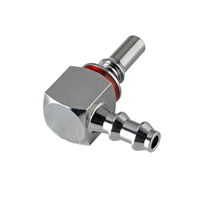 LQ2D2304LRED - Winkel-Stecker MS-VC mit Locking Tülle 6,4 mm mit Absperrung, rot, Non-Spill