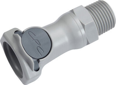 61200 - Kupplung PP mit konischem AG 1/2" NPT ohne Absperrung, NSF (HFC10812 NSF)